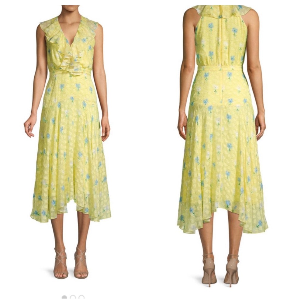 Saloni ruffled floral dress